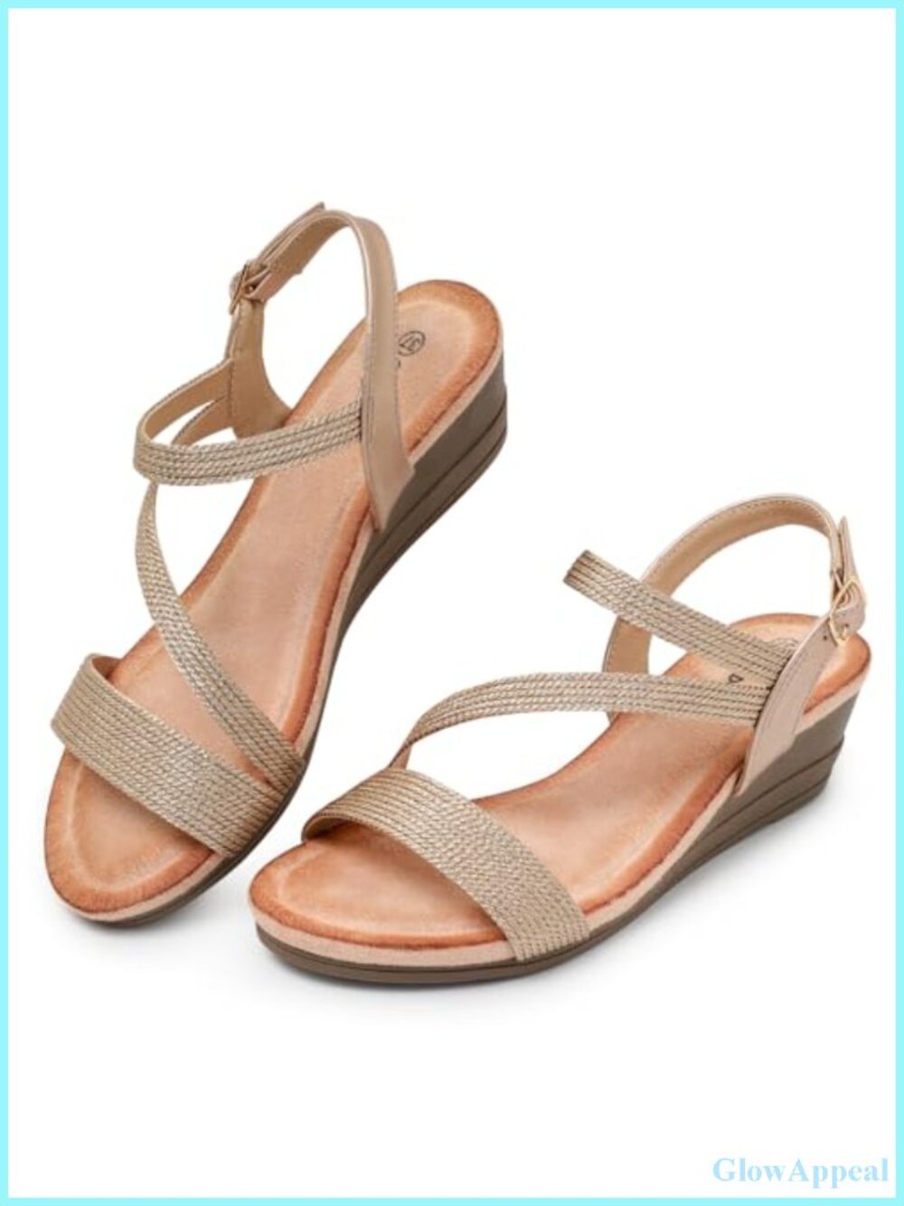 Wedge Sandals for Women Dressy Summer Strappy Comfortable Open Toe Ankle Strap
